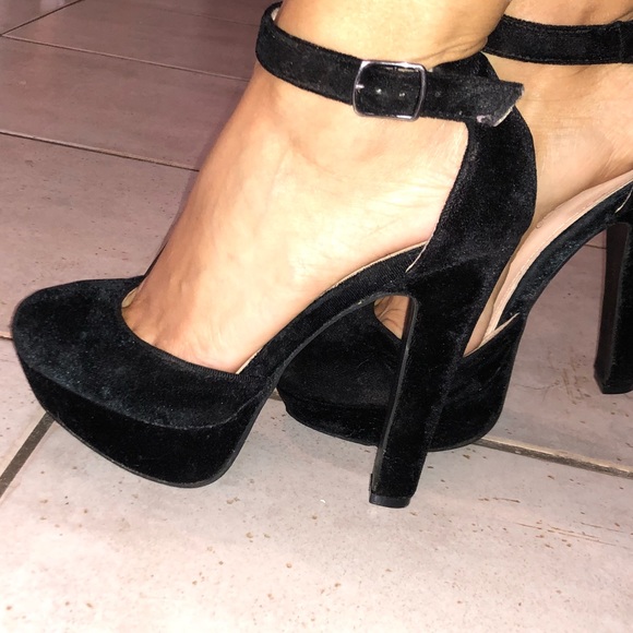 velvet strap heels